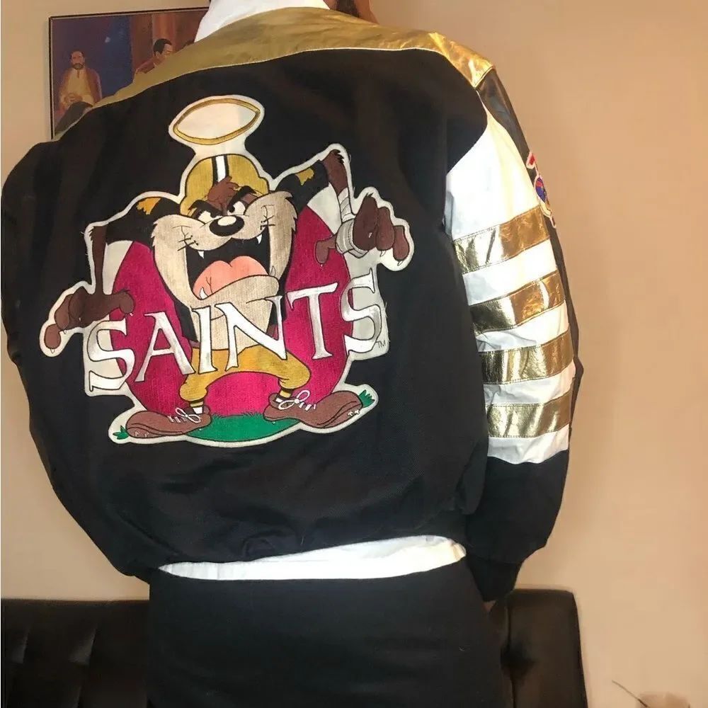Vintage Nfl jacket vintage saints jack New Orleans saints who dat Jeff Hamilton